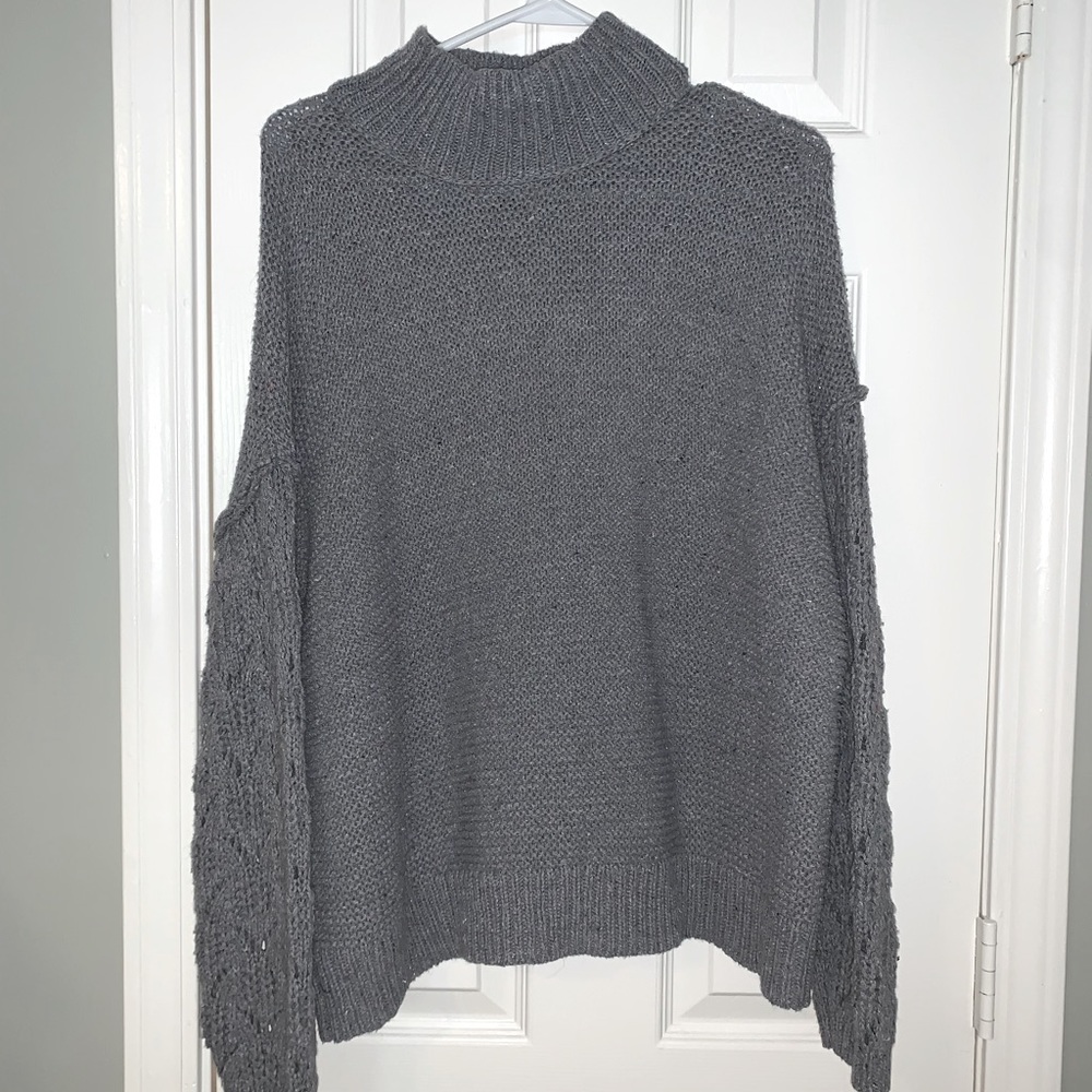 Grey Turtleneck Sweater
